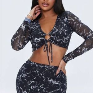 Forever 21 Marble Print Crop Top